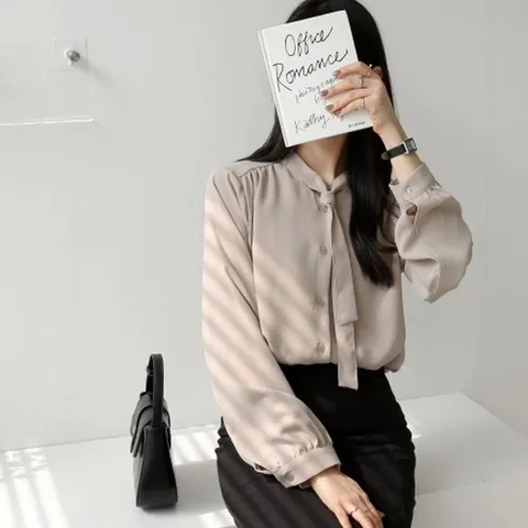 (다잇템) 다잇템 여자 타이넥 헨리 들러리룩 포멀 블라우스 블라우스_15132474_588872