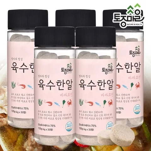(토종마을) 토종마을HACCP인증 마마코인 육수한알 30코인 (4g x 30정) X 5통_10928524_588275