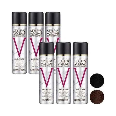 더마클라센 스타일앤 볼륨짱짱 흑채 스프 레이 블랙 120ml x3 + 자연갈색 120ml x3