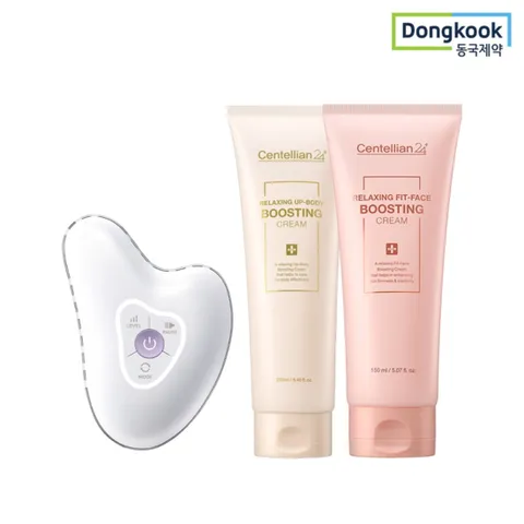 센텔리안24 마데카프라임 리추얼 화이트 펄 고주파 갈바닉 괄사마사지기+페이스크림150ml+바디크림250ml