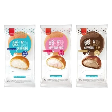 (SPC삼립) 삼립 1A원유 소화가 잘 되는 우유가 들어간 냉동 생크림빵 3종 3봉(우유/딸기/초코)_18448798_588257
