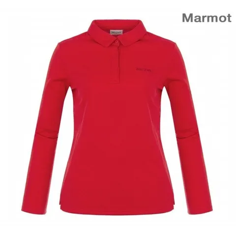 (마모트) 마모트  여성 자수로고 포인트 기모 피케 티셔츠 MA20SHSWTS02_RD