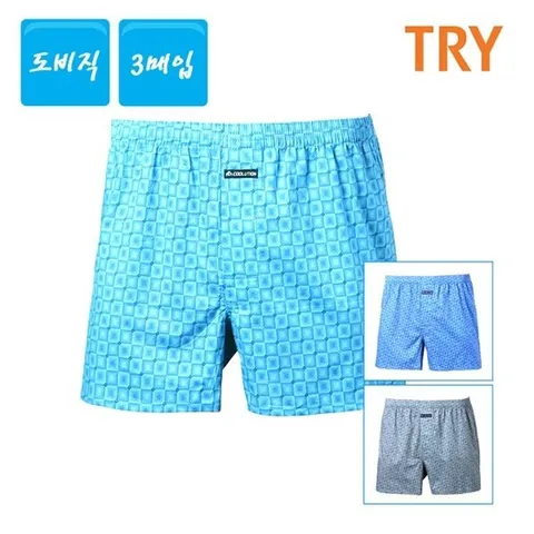 (트라이) TRY 쿨트리플 남성 사각트렁크 박서팬티 3매입