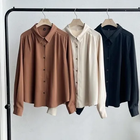 (다잇템) 다잇템 여자 셋업 들러리 FW 웨딩 알바 카라 핀턱 블라우스_18740273_588872