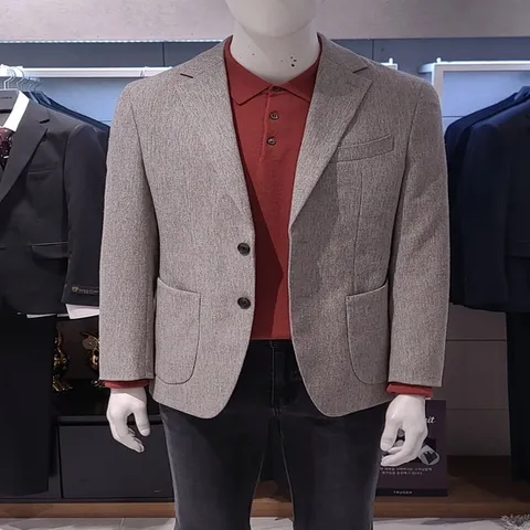 (트루젠) 남성 봄 여름 린넨혼방 베이지컬러 아웃포켓 캐주얼 자켓 비지니스 캐주얼