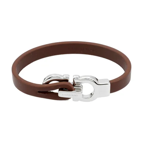 (페라가모) 77 4547 0676055 간치니 스몰 브라운 가죽 팔찌