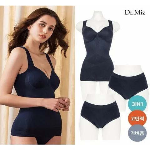 (닥터미즈) Slim Control  심리스 바디슬리머 팬티2 SET 네이비