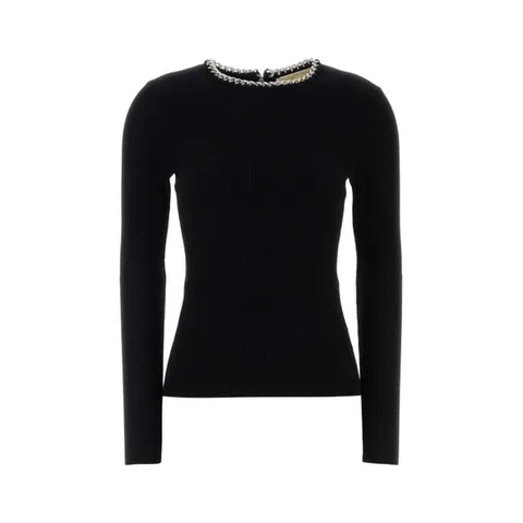 마이클 바이 마이클코어스 여성 블랙 비스코스 긴팔 티셔츠 MF561CJ33D BLACK