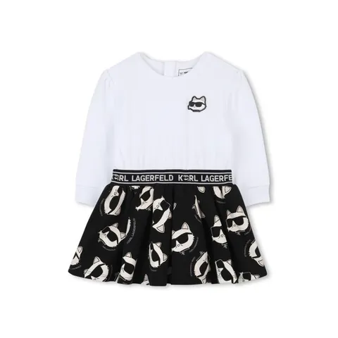 칼라거펠드 여아 화이트 로고 원피스 Z30659KN50