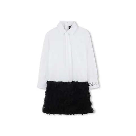 칼라거펠드 여아 화이트 면 원피스 Z30617KN50