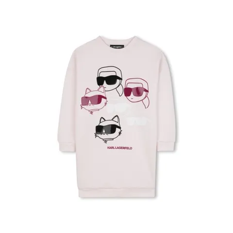 칼라거펠드 여아 연핑크 로고 원피스 Z30616K47P