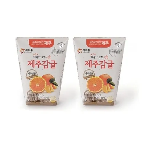 (샵앤) 리미드 아워홈 제주가 보낸 선물 제주감귤 시원한 주스 음료 125ml X 40개_21233576_643514