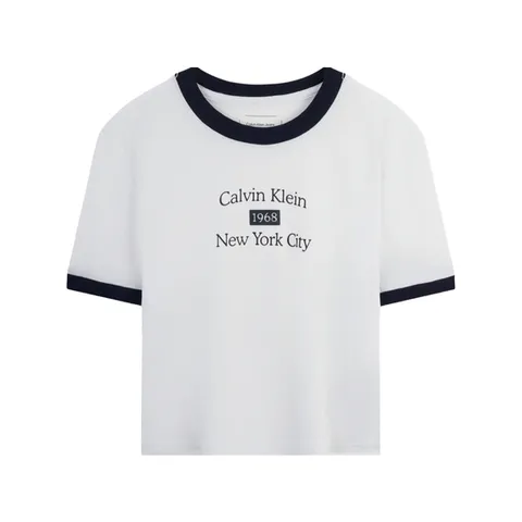 (캘빈클라인) CK 여성 뉴욕 시티 반팔 크롭티 반팔티