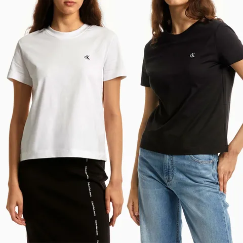 (캘빈클라인) CK 여성 베이직 반팔 크롭티 반팔티