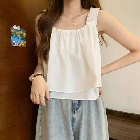 (다잇템) 다잇템 여자 레이어드 슬리브리스 무지컬러 스트랩 블라우스_22004949_588872