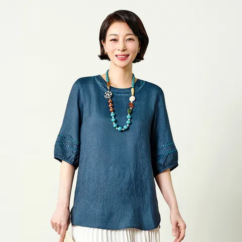 (마담엘레강스) 마담엘레강스 퓨리티 인견 블라우스 틸그린 K252BL16