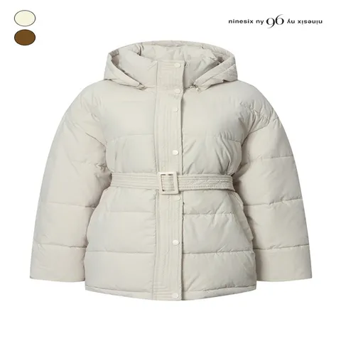 (나인식스뉴욕) 스퀘어 벨트 웰론 후드 패딩 점퍼 (NPBJP010M0)