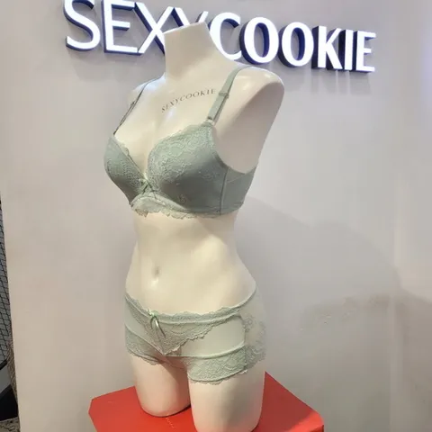 (섹시쿠키) 민트 포근 레이스브라 레이스 노 라인 팬티_CA