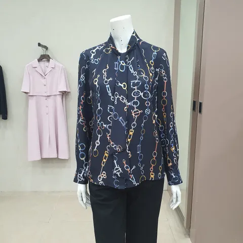 (데코) 프린트  블라우스/  DCBAD3703W1_IC