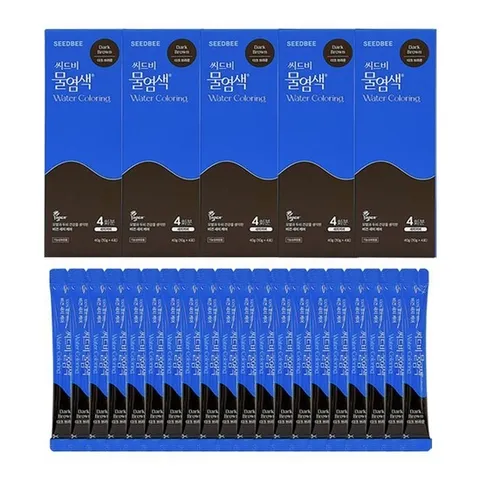 씨드비 물염색 시즌2 프리미엄 새치 커버 염색약 다크 브라운 20회분