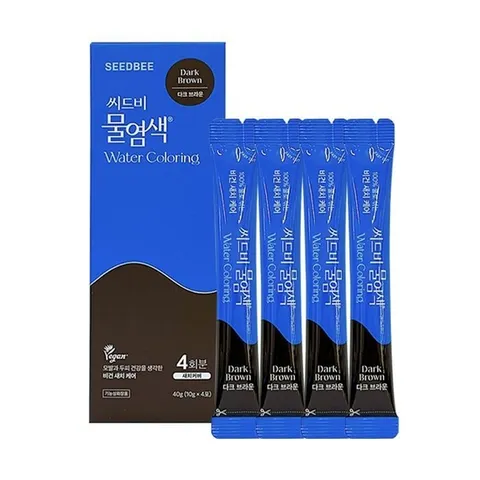 씨드비 물염색 시즌2 프리미엄 새치 커버 염색약 다크 브라운 4회분