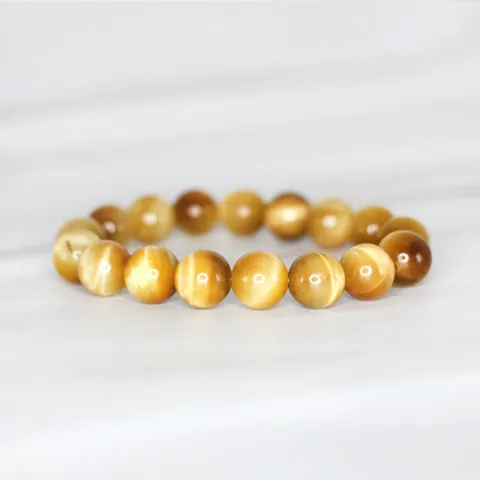 (힐링젬) 천연 골드호안석 10mm 금전운 사업운 행운 원석팔찌 BR-5000