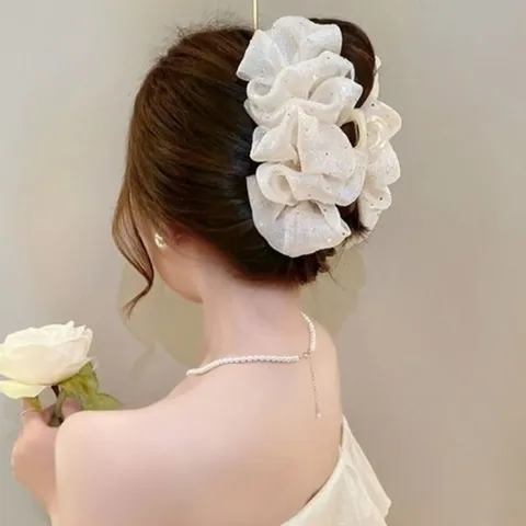 (신상오픈런) |CCA81E2|펄리본 시어서커 공주 중세핀 도트 곱창집게핀_20169910_597559