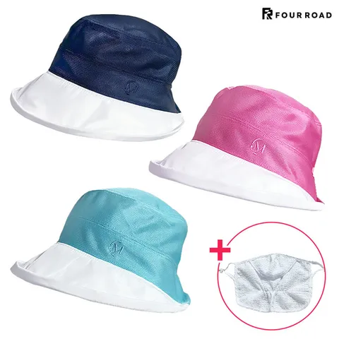 (포로드) 포로드 여성 메쉬 벙거지 모자 마스크 세트 휴양지 바캉스 비치 여행 버킷햇 사파리