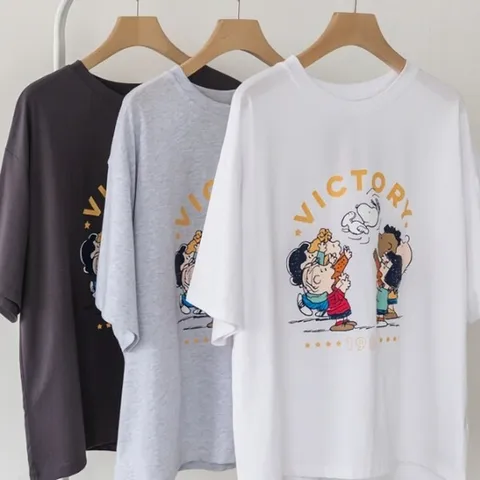 (디자이너몰) 여성 빅토리 스누피 라운드 박스 티셔츠