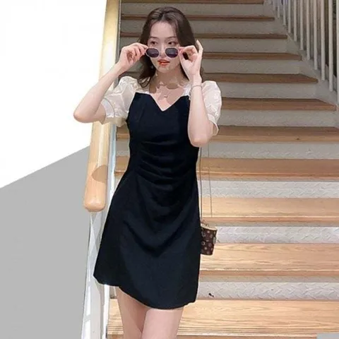 (모노무드) 모노무드 a03241747 봄 베이직 미니원피스 여성 반팔 드레스 돌잔치 결혼