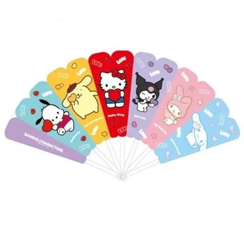 (모노무드) MNO 산리오 접이식 부채 어린이 캐릭터 휴대용 부채 7쪽