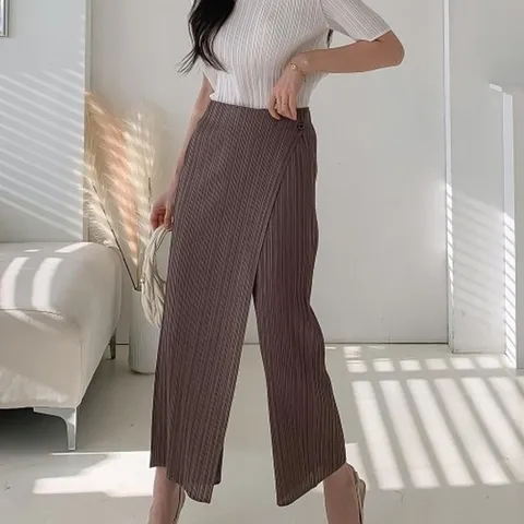 (신상오픈런) |KSP6EBB|츠멜리 앵클 랩스타일 여성 주름디테일 엄마선물 팬츠_18172284_597559