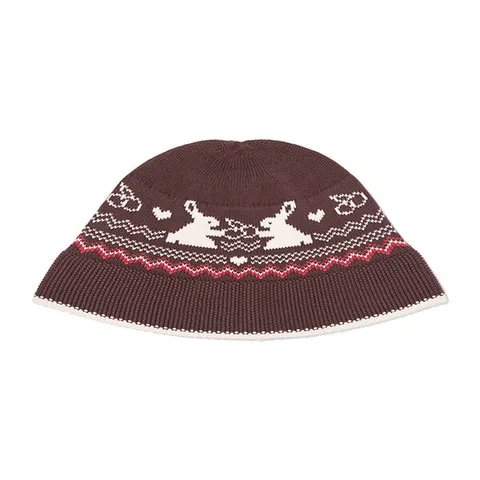 (키르시) 키르시 체리 버니 니트 버킷햇 브라운