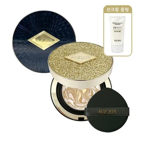 에이지20s 앰플 팩트 럭스 골드 에센스 커버 21호 본품(케이스 랜덤)+선크림