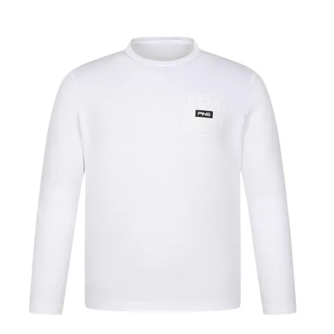 (핑) 남성 로고 프린ㅌ팅 포인트 긴팔 티셔츠 111E3TR302_WH_IC