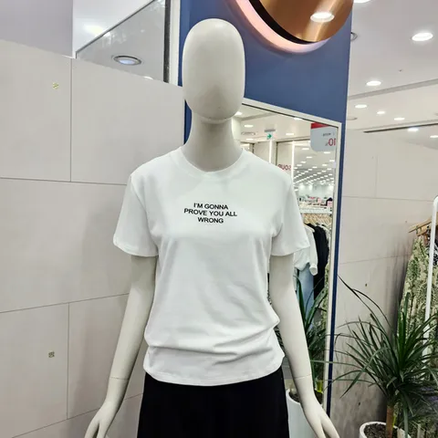 (에잇컨셉) 에잇컨셉 여성 레터링 라운드넥 반팔티셔츠 C25I4FTS033_GN