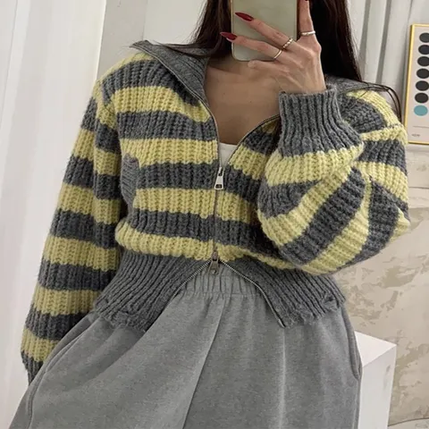 (페리엠) 스트라이프 모르간집업자켓