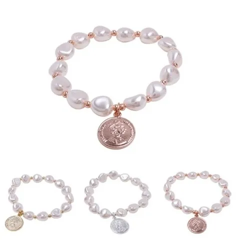 (신상오픈런) |CMA6623|드루포 코인 팔찌 3Type 여성 은색 금색 펜던트_18158424_597559