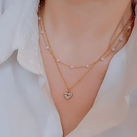 (신상오픈런) |CCA6E84|브샌디 스프링 네크리스 여성 레이어드 하트쉐입 선물_18159840_597559