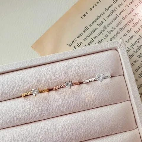 (신상오픈런) |CMA64DF|러티드 분홍색 선물 링 은색 여성 큐빅 하트쉐입 금색_18158928_597559