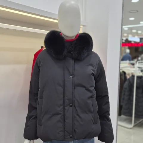 (꼼빠니아) 폭스퍼 후드 덕다운 숏패딩 CAFW1-WIH140