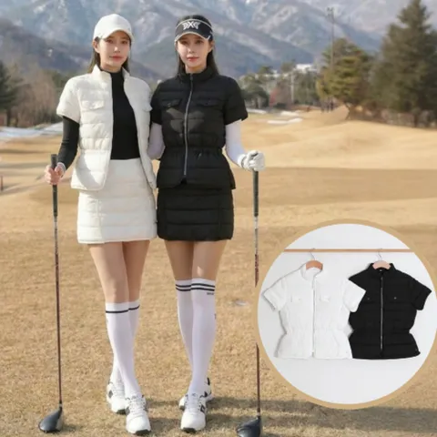 (할마마마) 원온반팔숏패딩점퍼 골프조끼 겨울 베스트 여성골프옷