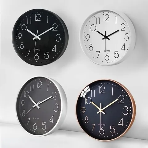 (엄지척) 인테리어 무소음 원형 벽시계 8인 치LUAZ-WT04 올블랙_19100123_667501