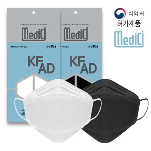메디치 여름용 국산필터 3D 비말차단 KF-AD 마스크 대형100매