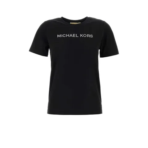 마이클 바이 마이클코어스 여성 블랙 면 반팔 티셔츠 MR651QP97J BLACK