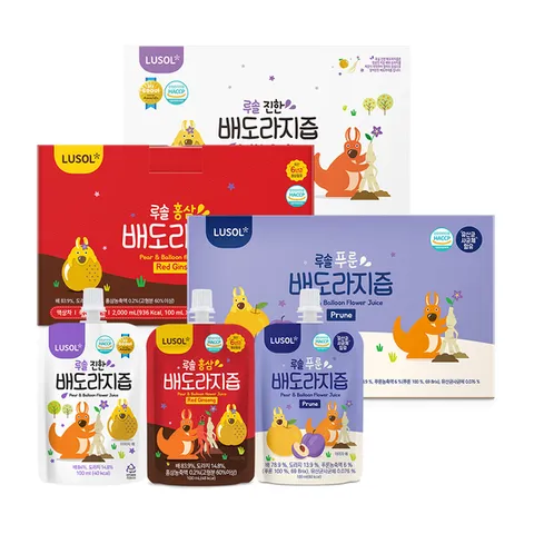 [루솔] 우리가족 환절기타파! 대용량 배도라지즙 3종 120포 (진한/홍삼/푸룬)