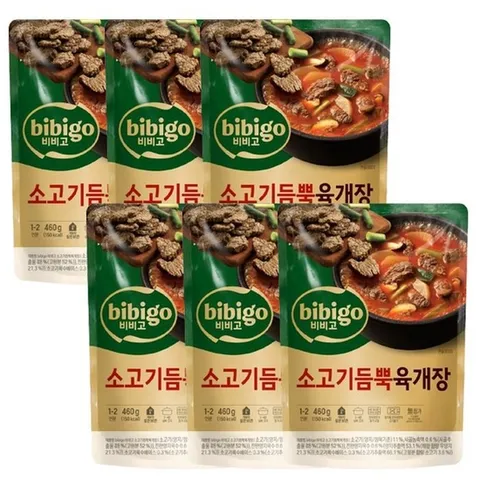 비비고 소고기듬뿍 육개장 460G 6개(즉석조리)