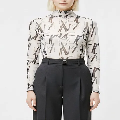 (헤레이스) 나염 시스루 폴라_YMSH26SS023