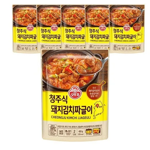 (오뚜기) 오뚜기 청주식 돼지 김치짜글이 450g X 6개 즉석 간편국 (43219546)