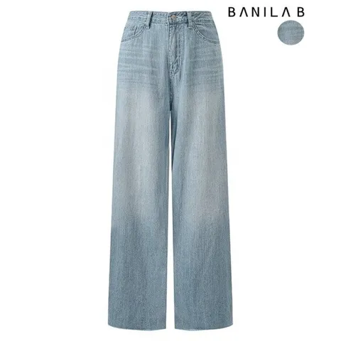 (바닐라비) S-L여성 하이웨스트 와이드 데님팬츠